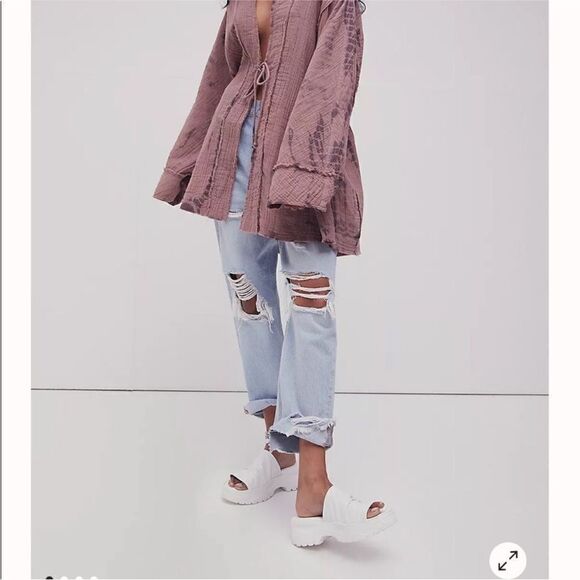 Free People Poolside White Leather Sporty Sandals Mule US 7 EU 37 Sold Out! - Picture 8 of 8